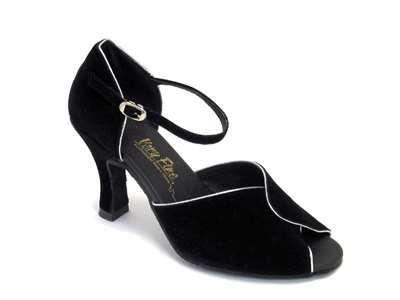 VF 6028 Black Suede & Silver Trim - Women's Dance Shoes | Blue Moon Ballroom Dance Supply