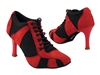 Style Tango Heel Sneaker Red Suede and Black Knit Mesh | Blue Moon Ballroom Dance Supply