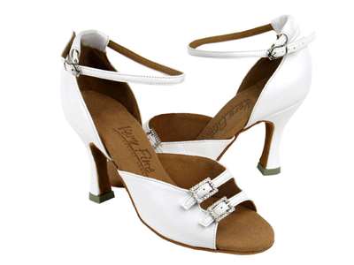 VF C1620 White Leather - Ladies Dance Shoes | Blue Moon Ballroom Dance Supply
