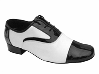 VF916102 Black Patent & White Leather - Men's Dance Shoes | Blue Moon Ballroom Dance Supply