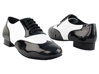 VF CM100101 Black Patent & White Leather - Men's Dance Shoes | Blue Moon Ballroom Dance Supply