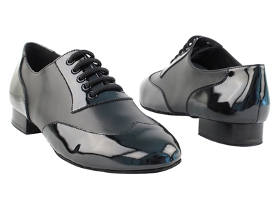 VF CM100101 Black Patent & Black Leather - Men's Dance Shoes | Blue Moon Ballroom Dance Supply