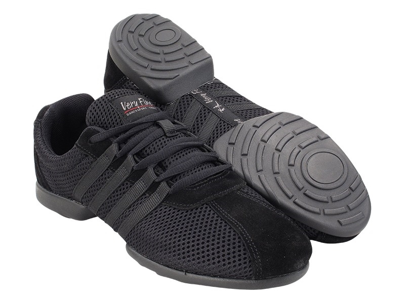 Style VFSN018 Mesh & Suede Black Dance Sneaker - Unisex Dance Shoes