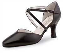 Style WK Patty Black Leather 2.6"" Heel - Women's Dance Shoes | Blue Moon Ballroom Dance Supply