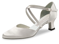 Style WK Patty White Satin 2" Heel - Women's Dance Shoes | Blue Moon Ballroom Dance Supply