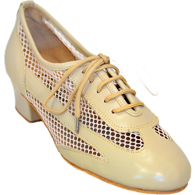 Style Comfort Classic Ladies Tan Net & Leather Practice | Blue Moon Ballroom Dance Supply