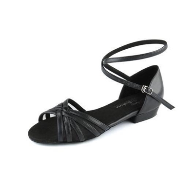 Style DEFY Black Leather with mesh Swing Heel - Women's Dance Shoes | Blue Moon Ballroom Dance Supply