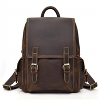 Freja Handcrafted Brown Leather Backpack - Leather Travel Bags | Blue Moon Ballroom Dance Supply