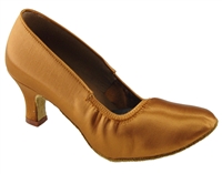 Style SDS Taurus Dark Tan Satin 2" Heel - Women's Dance Shoes | Blue Moon Ballroom Dance Supply