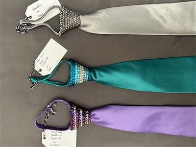 Teal  20" Zipper Tie and Blue Zircon/Aqua/ Crystal AB Design