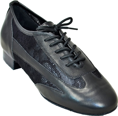 Style Ultimate Ladies Lacey Black Leather & Mesh Practice | Blue Moon Ballroom Dance Supply