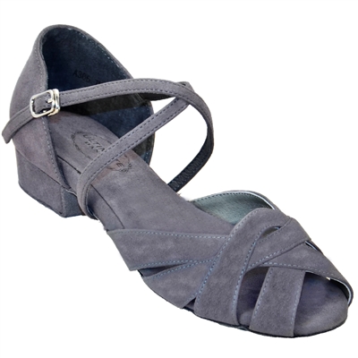 Ultimate Wrapstar Charcoal Micro suede - Ladies Cuban and Practice Heels | Blue Moon Ballroom Dance Supply
