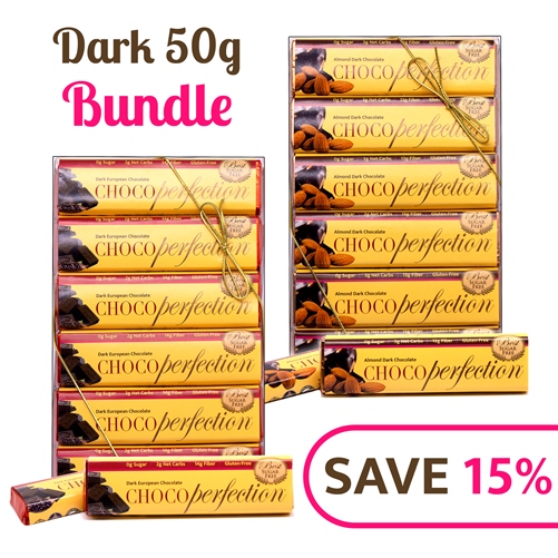 30 Dark Mini Chocolate Bar Gift Box, ChocoPerfection Dark Chocolate 12-Bar Gift Box