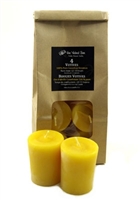 BEESWAX VOTIVES, 4 Pack