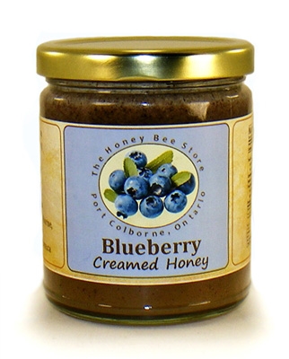 Flavoured honey with real blueberries.