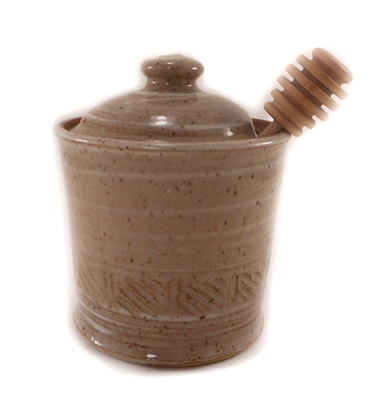 Ceramic Honey Pot - Beige