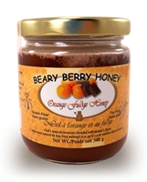 Creamed honey mixed with natural cocoa and oranges