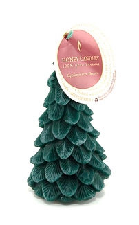 Beeswax green Yule Tree candle