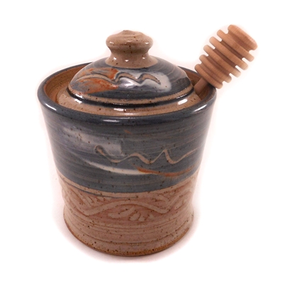Ceramic Honey Pot - grey