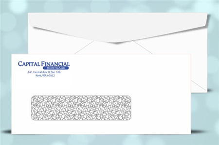 # 9 Window Envelopes - security tint, 1 PMS color print, # 11036TPMS
