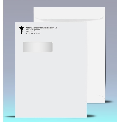9 x 12 Printed Catalog Window Envelopes, 1 color print (Black), # 21040P