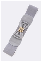 Grey Braided Bow Belt