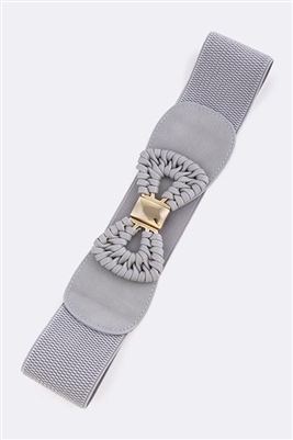 Grey Braided Bow Belt