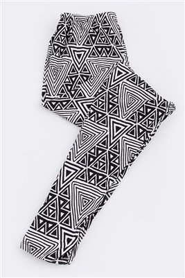 Black and White Aztec Pattern Leggings - One Size