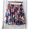 Floral Short Mini Skirt with Belt