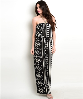 Black White Tribal Jumpsuit