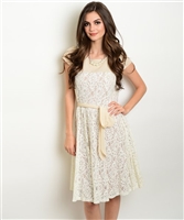 Cream Tan Dress