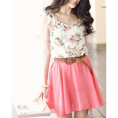 Flower Sleeveless Mini Dress