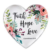 Faith, Hope, Love - Glass Tabletop