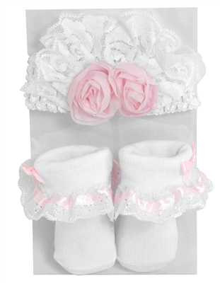 Baby Girl Rose Headband & Sock Set