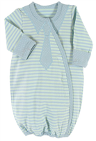 Stripey Blue Newborn Gown