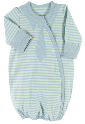 Stripey Blue Newborn Gown