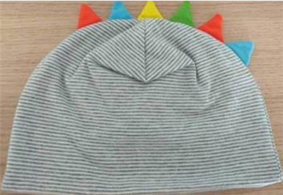 Grey and White Stripe Hat