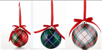 Plaid Decoupage Ornaments - Set Of 3