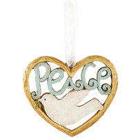 Peace Christmas Heart Ornament