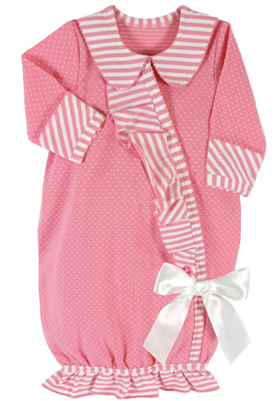 Newborn Pink Stripe Gown