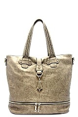 Pewter La Terre Fashion Tote Bag