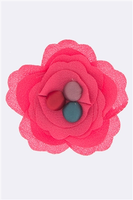 Layered Fabric Flower Clip