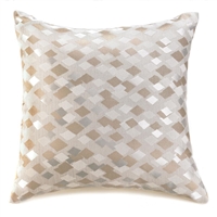 Neutral Diamond-Pattern Pillow