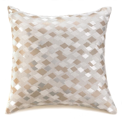 Neutral Diamond-Pattern Pillow