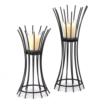 Iron Reeds Duo Candle Stand
