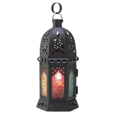 Stained Glass Rainbow Candle Lantern