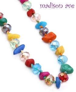 Multi Color Stone Necklace & Earring Set