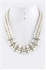 Pearl Crystal Necklace and Earring Set