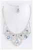 Blue Classic crystal bib necklace set