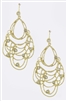 Fashion Gold Etched teardrop link earrings